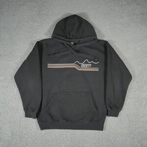 Jackson Hole Wyoming Hoodie Size Small Faded Black Sweatshirt Ouray Sportswear